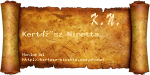 Kertész Ninetta névjegykártya